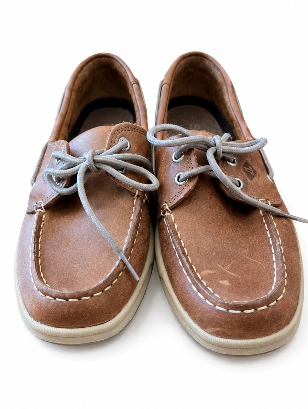 Sperry Top-Sider Men’s Size 8 Brown Leather 2-Eye Boat Shoes